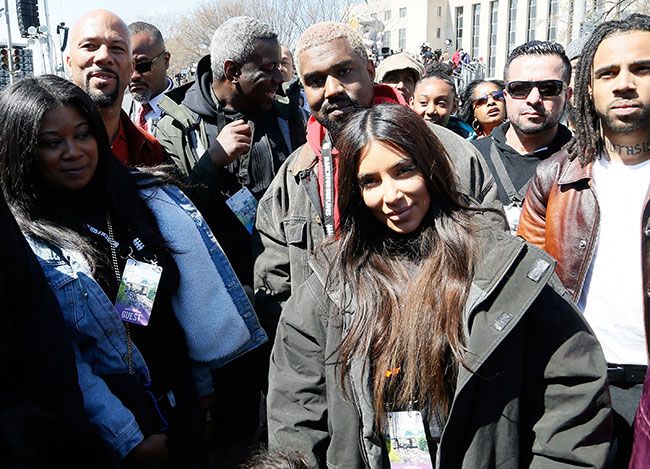 Kim Kardashian and Kanye West at the March for Our Lives march