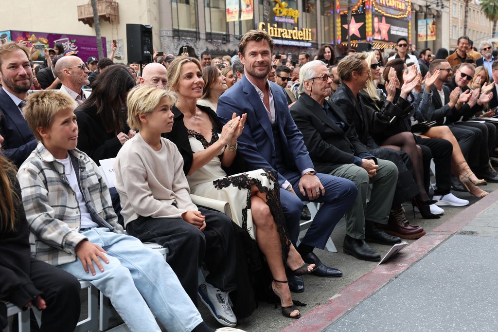 chris hemsworth and family hollywood walk of fame ceremony