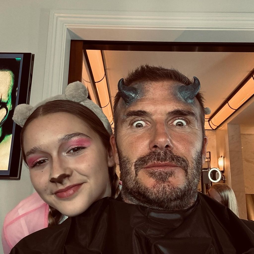 David and Harper Beckham dressed up for Halloween 