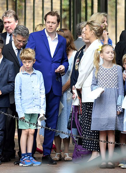 tom parker bowles and children watch trooping the colour