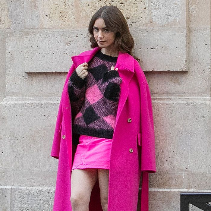 lil collins pink coat