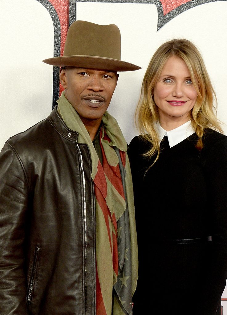Jamie Foxx and Cameron Diaz attend a photocall for "Annie" at Corinthia Hotel London on December 16, 2014 in London, England