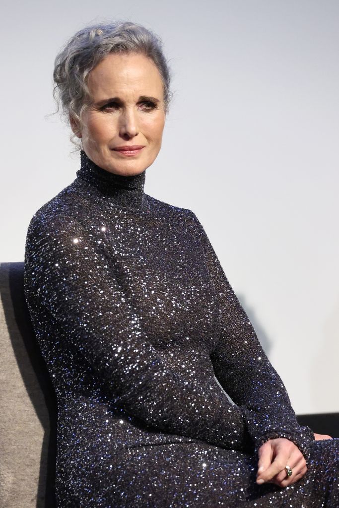 andie macdowell sequin dress q and a hallmark the way home season 2