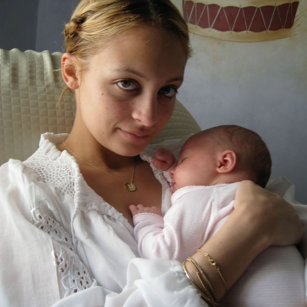 Nicole Richie with her baby daughter