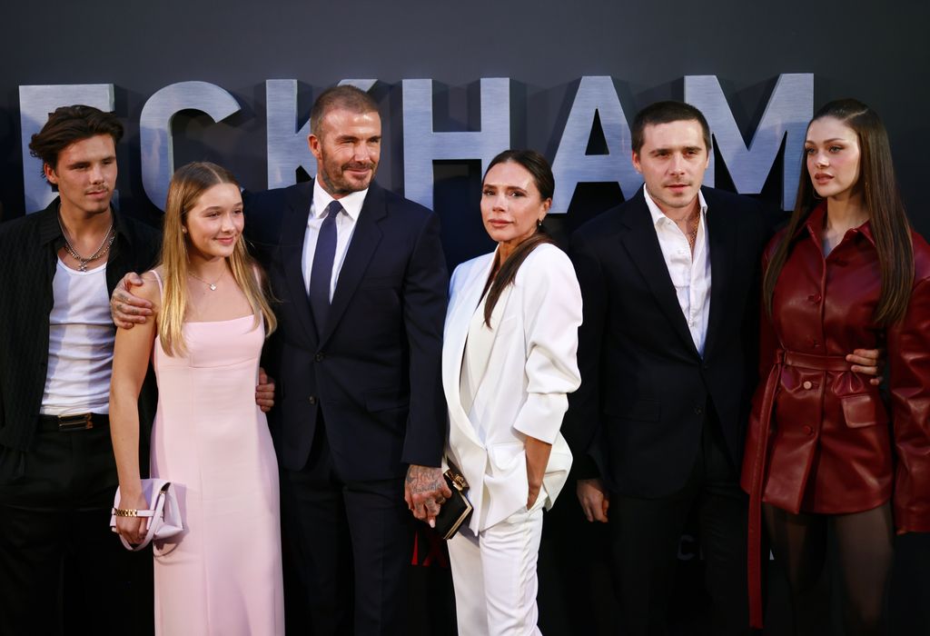 beckham family posing for photo at premiere