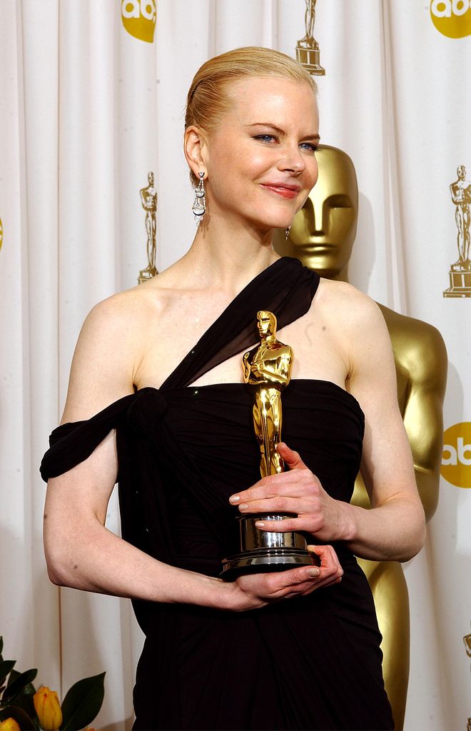 Winner for Best Actress for 'The Hours,' Nicole Kidman poses during the 75th Annual Academy Awards at the Kodak Theater on March 23, 2003 in Hollywood, California.