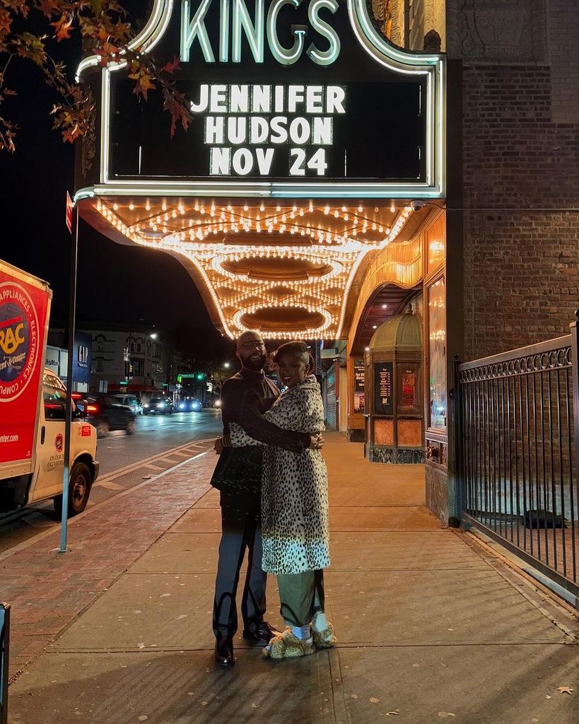 Jennifer Hudson hugs boyfriend Common on the first night of the "The Gift of Love Tour" in New York, shared on Instagram 