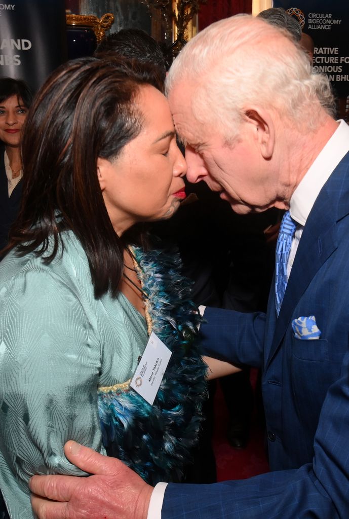 King Charles and Mere Takoko performing The Hongi