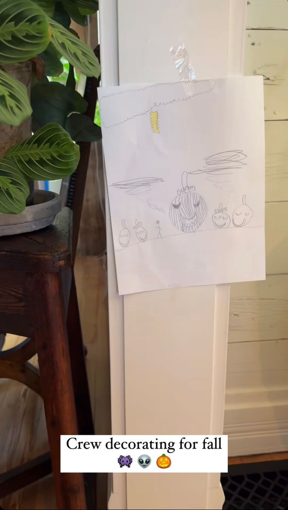 Joanna Gaines shares the drawings made by her youngest son Crew to put up in his home, shared on Instagram Stories