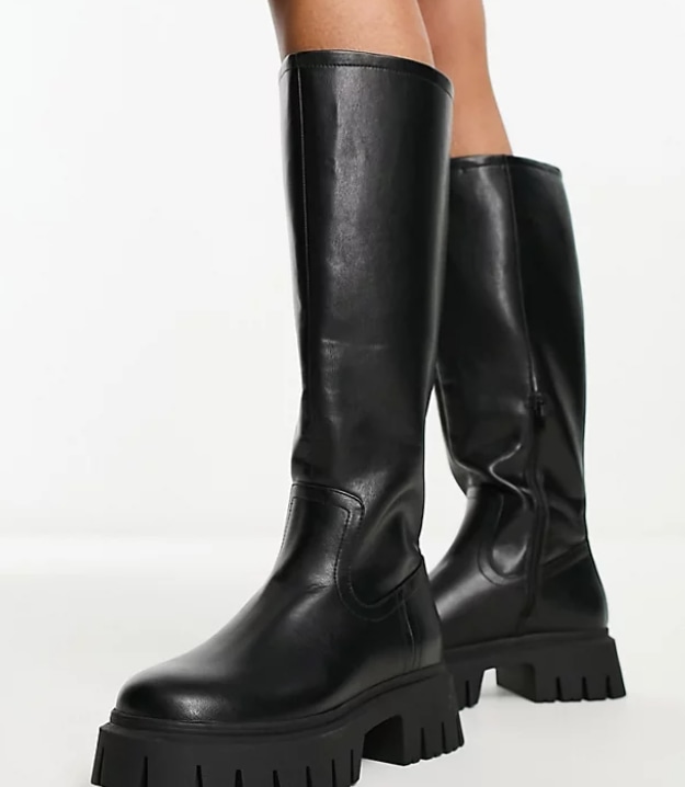 asos chunky knee high boots 