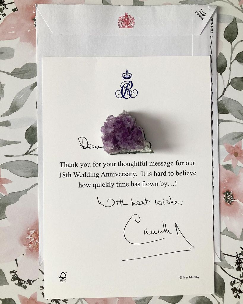 a personal letter sent to a royal fan from queen consort camilla