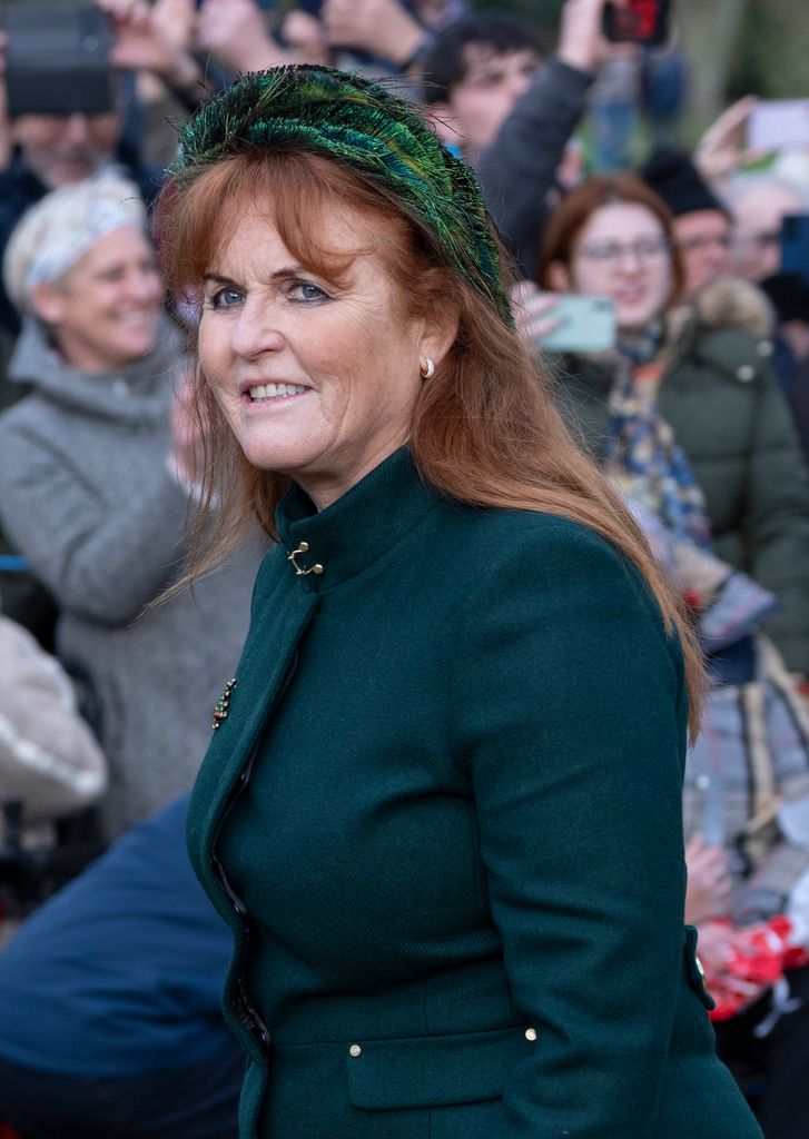 Sarah Ferguson in a green outfit