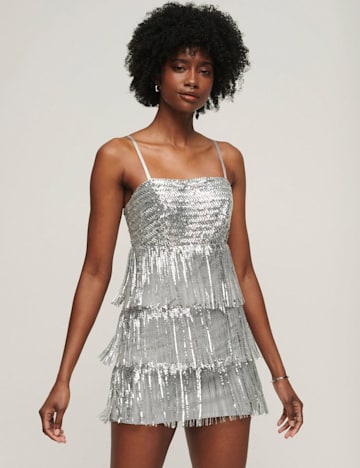 marks and spencer silver mini dress