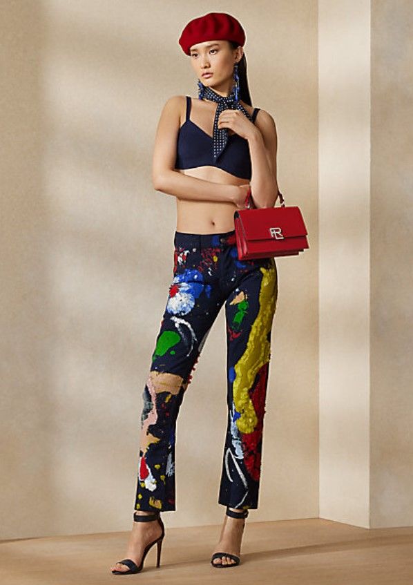 Ralph Lauren Embellished 750 Straight Ankle Jean