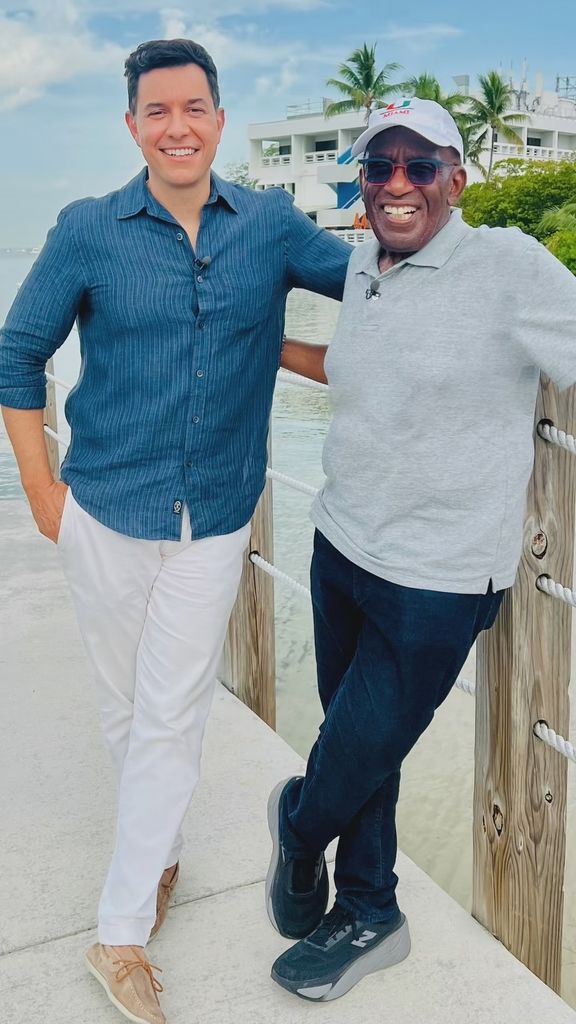 Al Roker and Tom Llamas in Miami pose for a photo by the pier, shared on Instagram