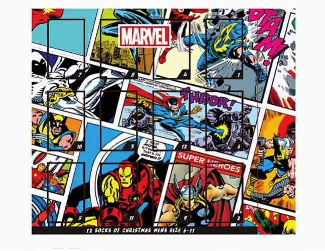 marvel comics sock advent calendar gift for men