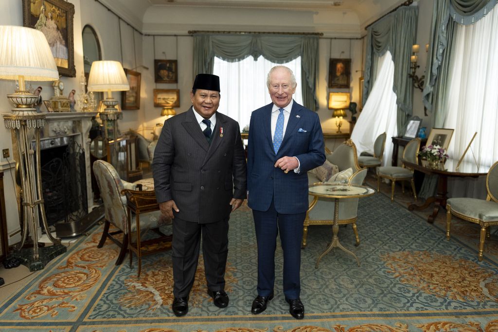 The King with Indonesia's President Prabowo Subianto