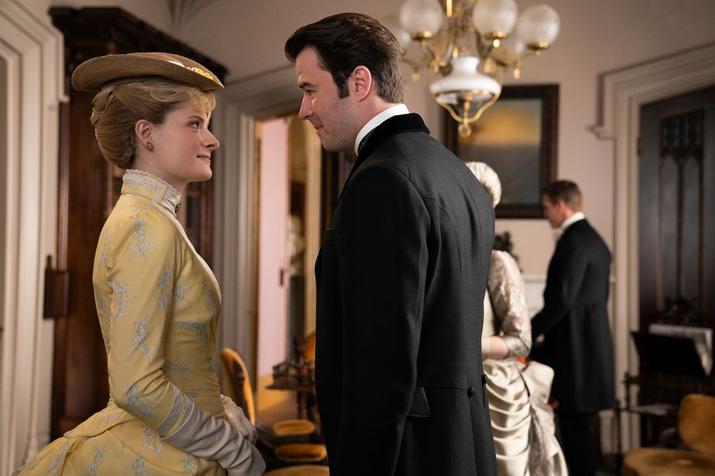 Thomas Cocquerel and Louisa Jacobson in season one of The Gilded Age
