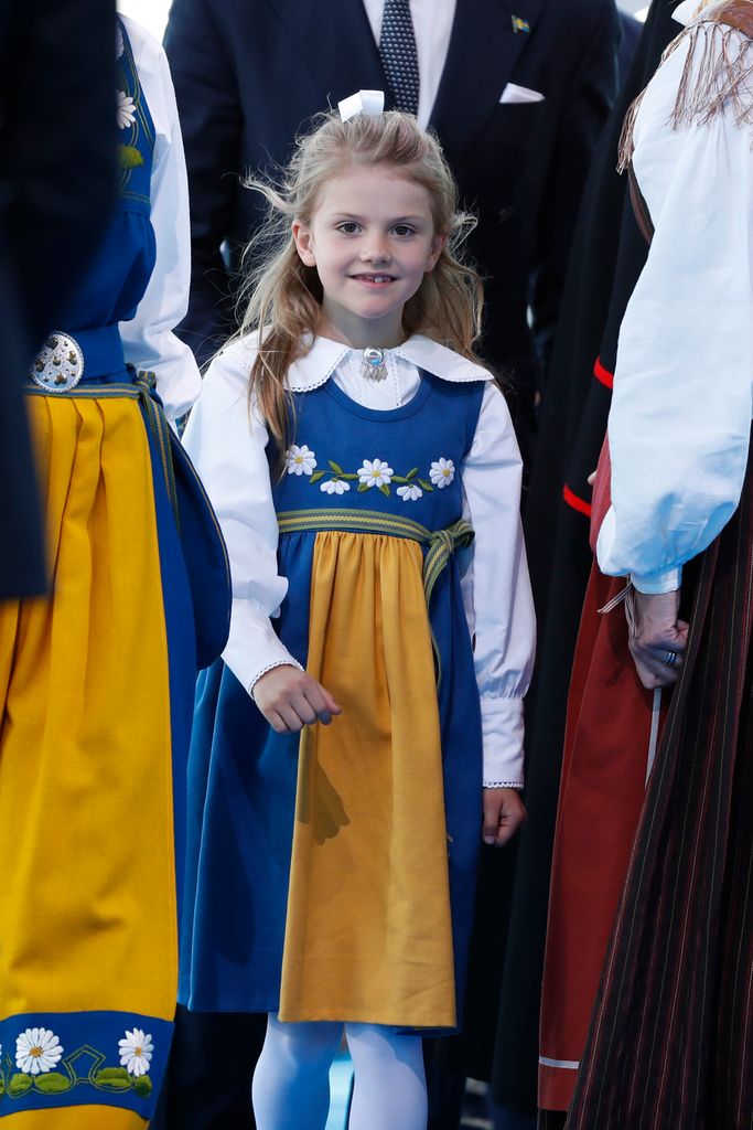 Princess Estelle of Sweden participates in a ceremony celebrating Sweden's national day at Skansen 
