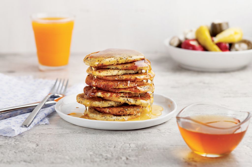 plate of chia seed pancakes 