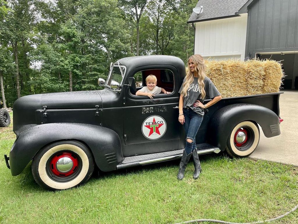 Christina Hall with her son Hudson at their Tennessee home