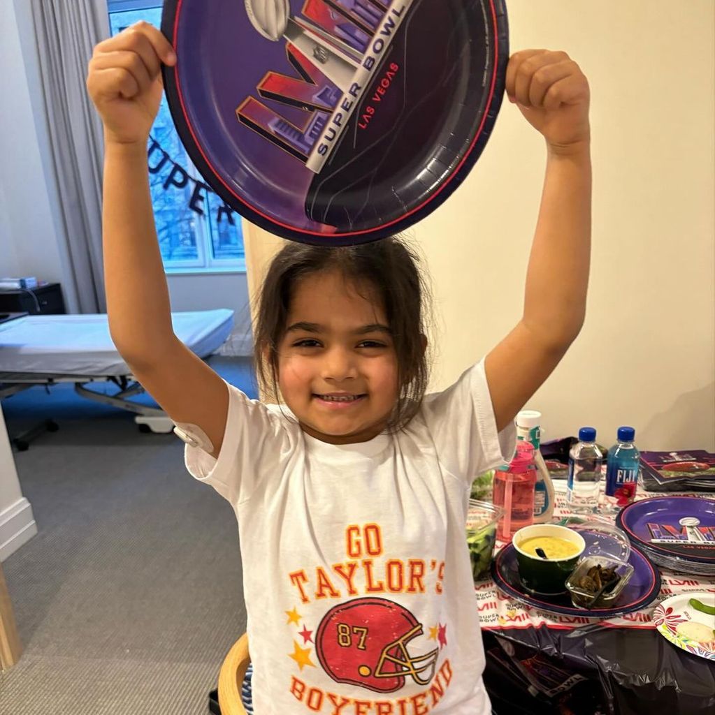 Hope Catherine, five, is ready for the 2024 Super Bowl