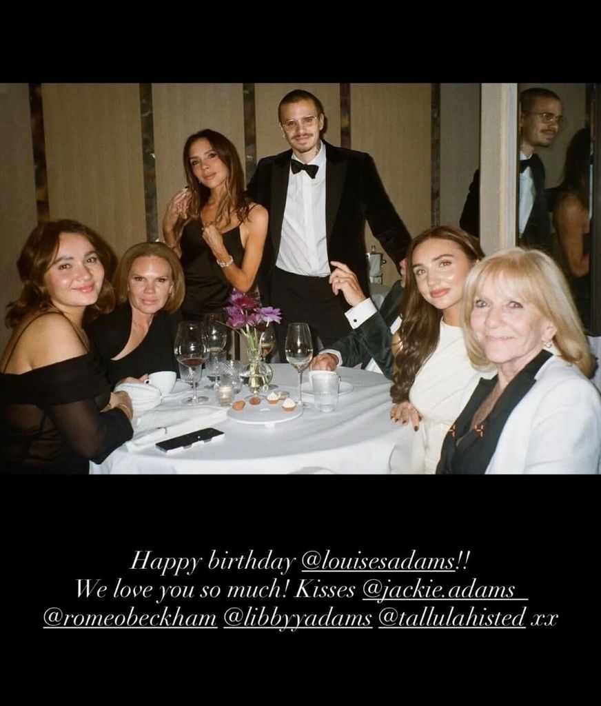 VB celebrated her sister Louise's birthday in style