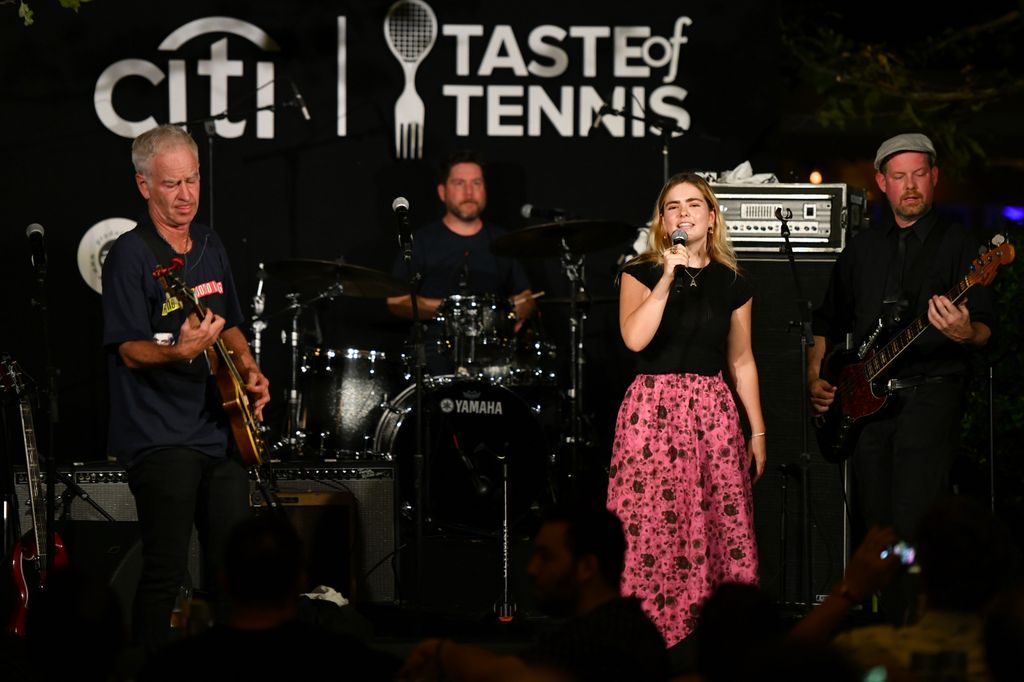 John McEnroe and his daughter Ava McEnroe on stage