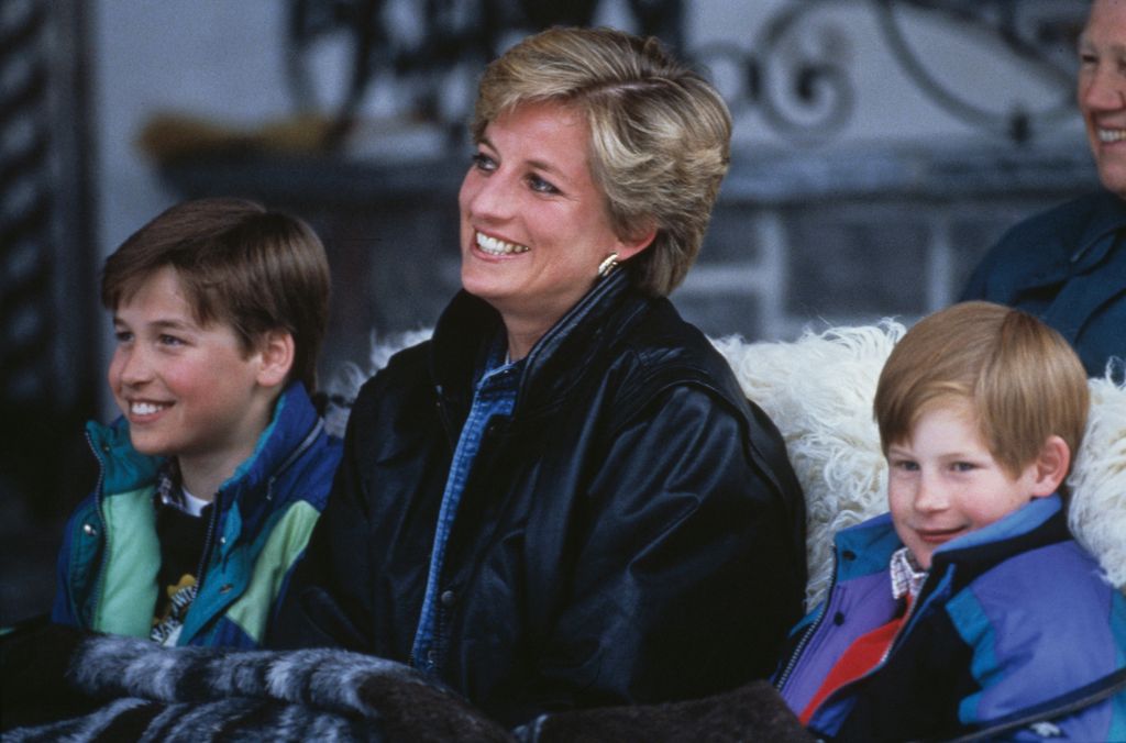 Diana, William and Harry on skiing holiday in 1993