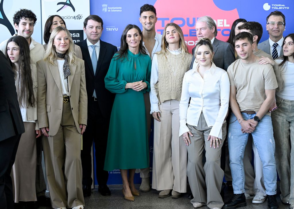 Queen Letizia posed with guests and dignitaries 
