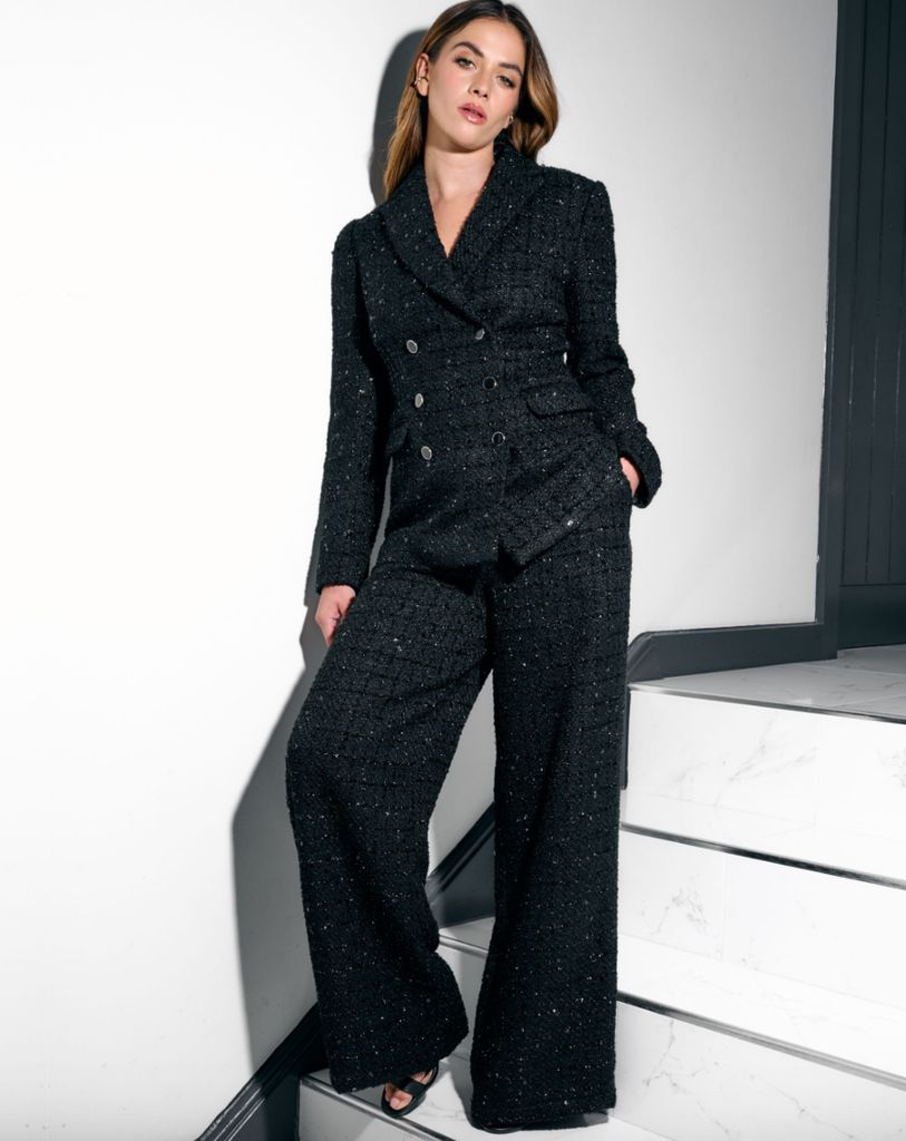 New Look 'Finding Friday' Black Metallic Tweed Suit