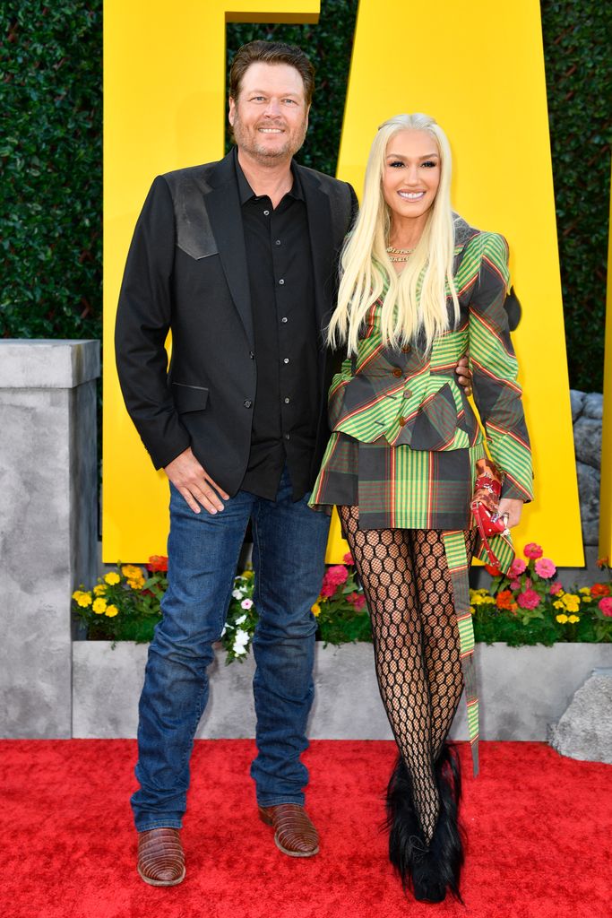 US singers Blake Shelton (L) and Gwen Stefani attend the premiere of "The Fall Guy" at the Dolby Theatre in Hollywood, California on April 30, 2024. (Photo by VALERIE MACON / AFP) (Photo by VALERIE MACON/AFP via Getty Images)