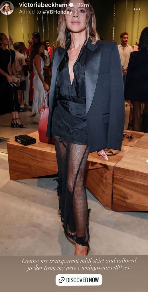 Victoria Beckham wearing a 'naked' skirt