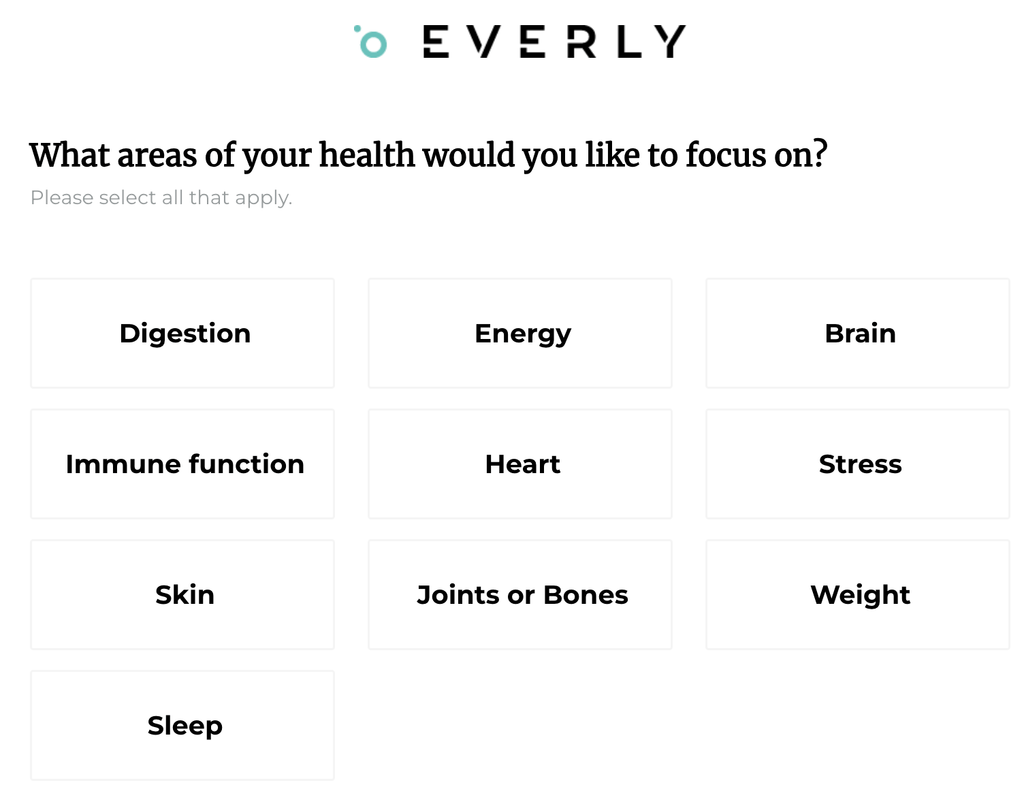 The quiz examines aspects of your health and daily routine