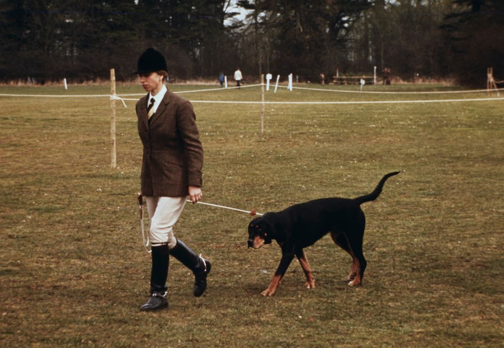  Princess Anne walking with her dog Baskerville
