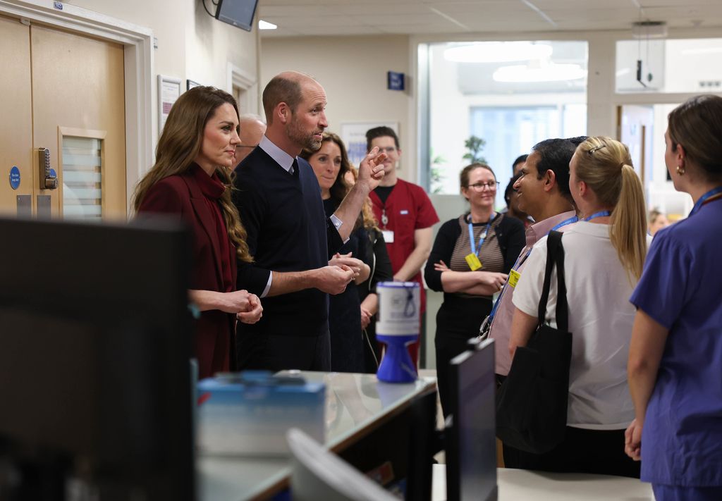 Kate Middleton and Prince William during Charing Cross Hospital visit