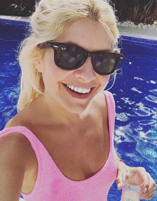 holly willoughby pink swimsuit