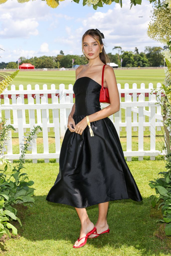Hana Cross attends the Cartier Queen's Cup Polo at Guards Polo Club on June 16, 2024 in Egham, England. (Photo by Dave Benett/Getty Images for Cartier)