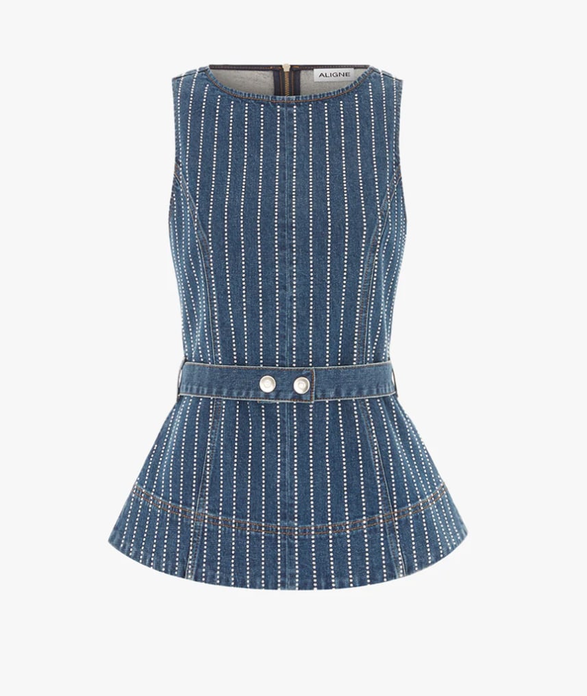 Trish Diamante Denim Top
