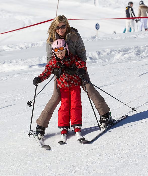 Queen Maxima of The Netherlands skiing in 2015