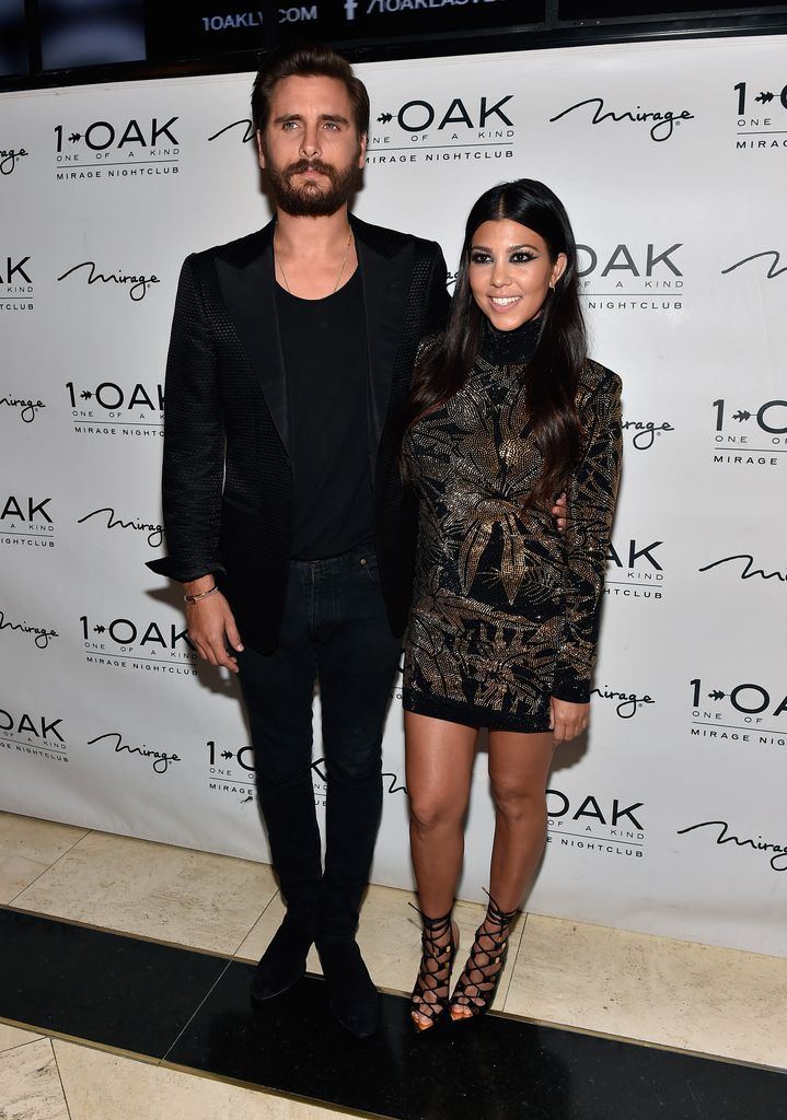 Scott Disick and Kourtney Kardashian arrive at his birthday celebration at 1 OAK Nightclub at The Mirage Hotel & Casino on May 23, 2015 in Las Vegas, Nevada