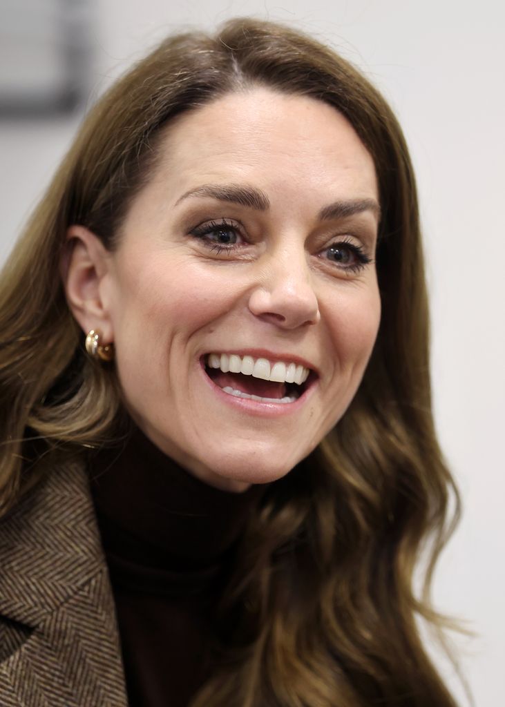 Catherine, Princess of Wales smiles during her visit to Family Action's Children's Trauma Therapy Service on January 27, 2026 