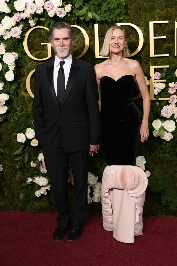 Billy Crudup and Naomi Watts attend the 82nd Annual Golden Globe Awards at The Beverly Hilton on January 05, 2025 in Beverly Hills, California