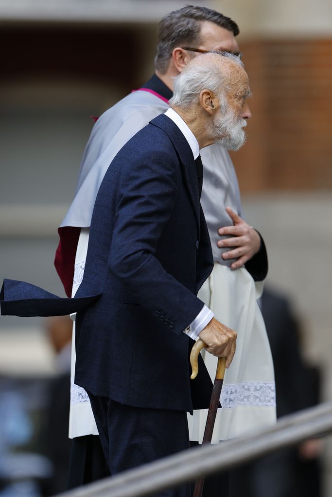 Prince Michael of Kent arriving at Westminster Cathedral ahead of Duchess of Kent's funeral