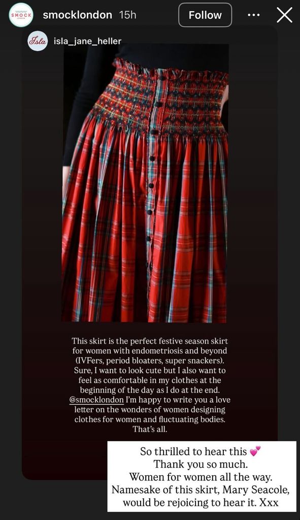 Smock London Christmas Skirt