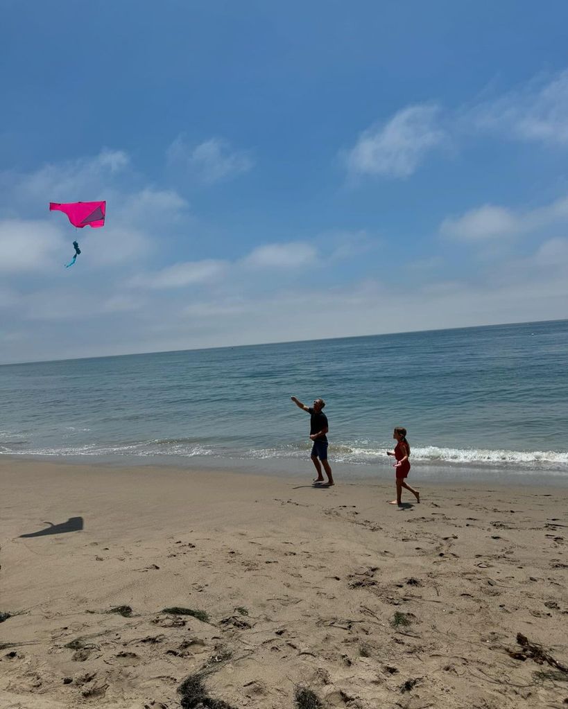 Gal Gadot shares outtakes from her summer break with family on Instagram, including a photo of her husband Jaron Varsano and one of their daughters flying a kite on the beach