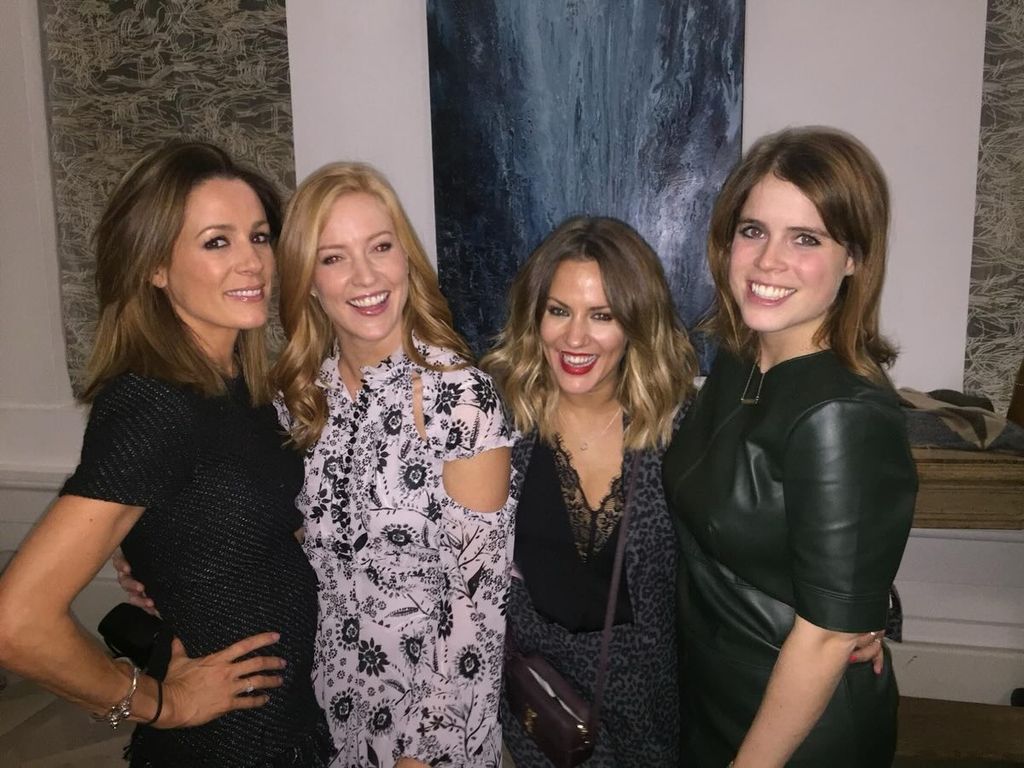 A photo of Natalie Pinkham with Princess Eugenie and Caroline Flack