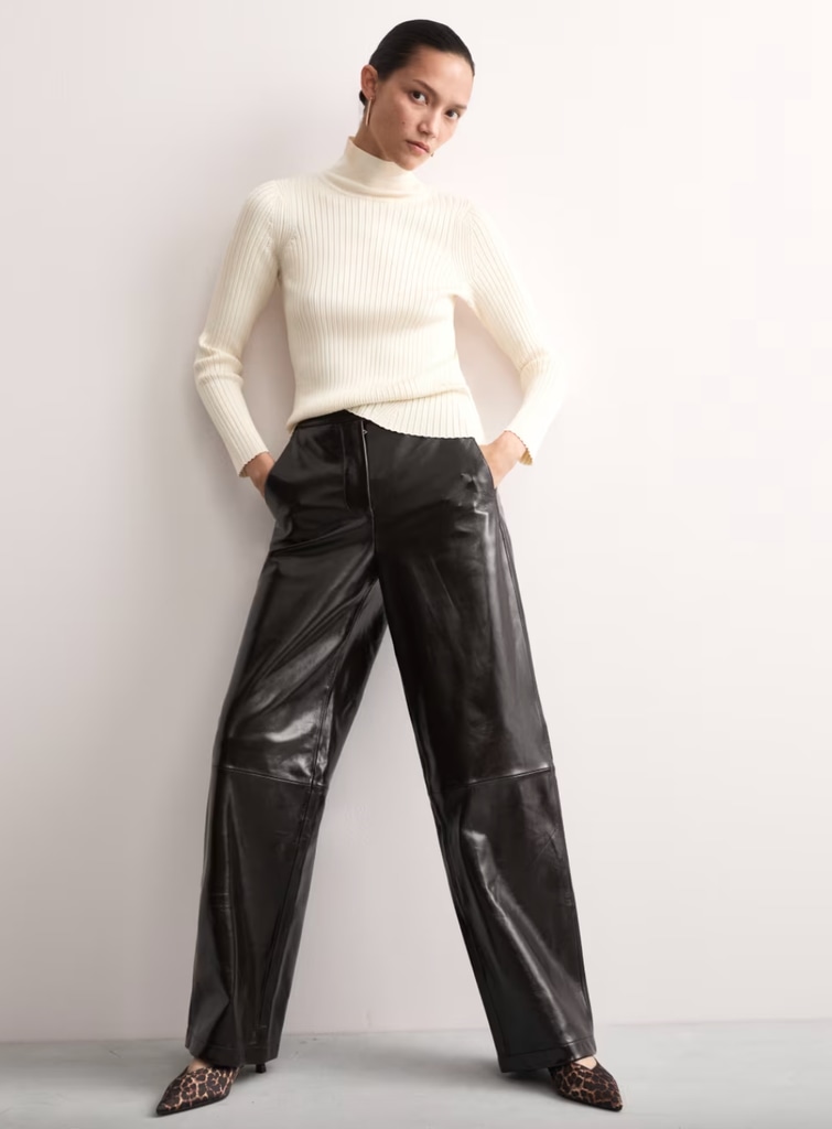 Jaegar leather trousers