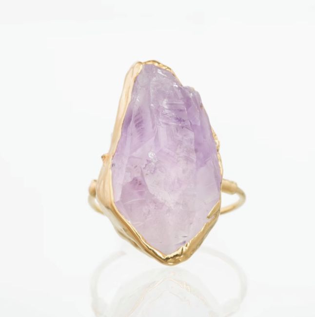 best lucky charm jewelry amethyst crystal ring on etsy