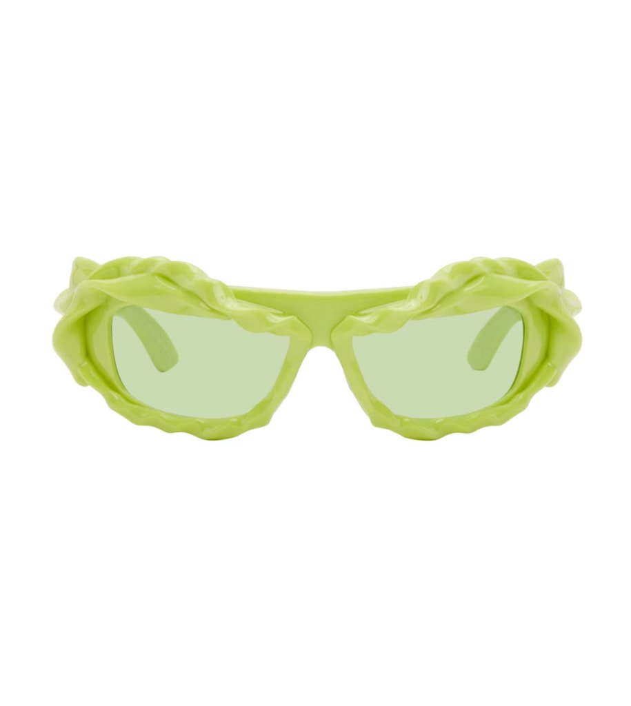 Green Twisted Sunglasses by ottolinger